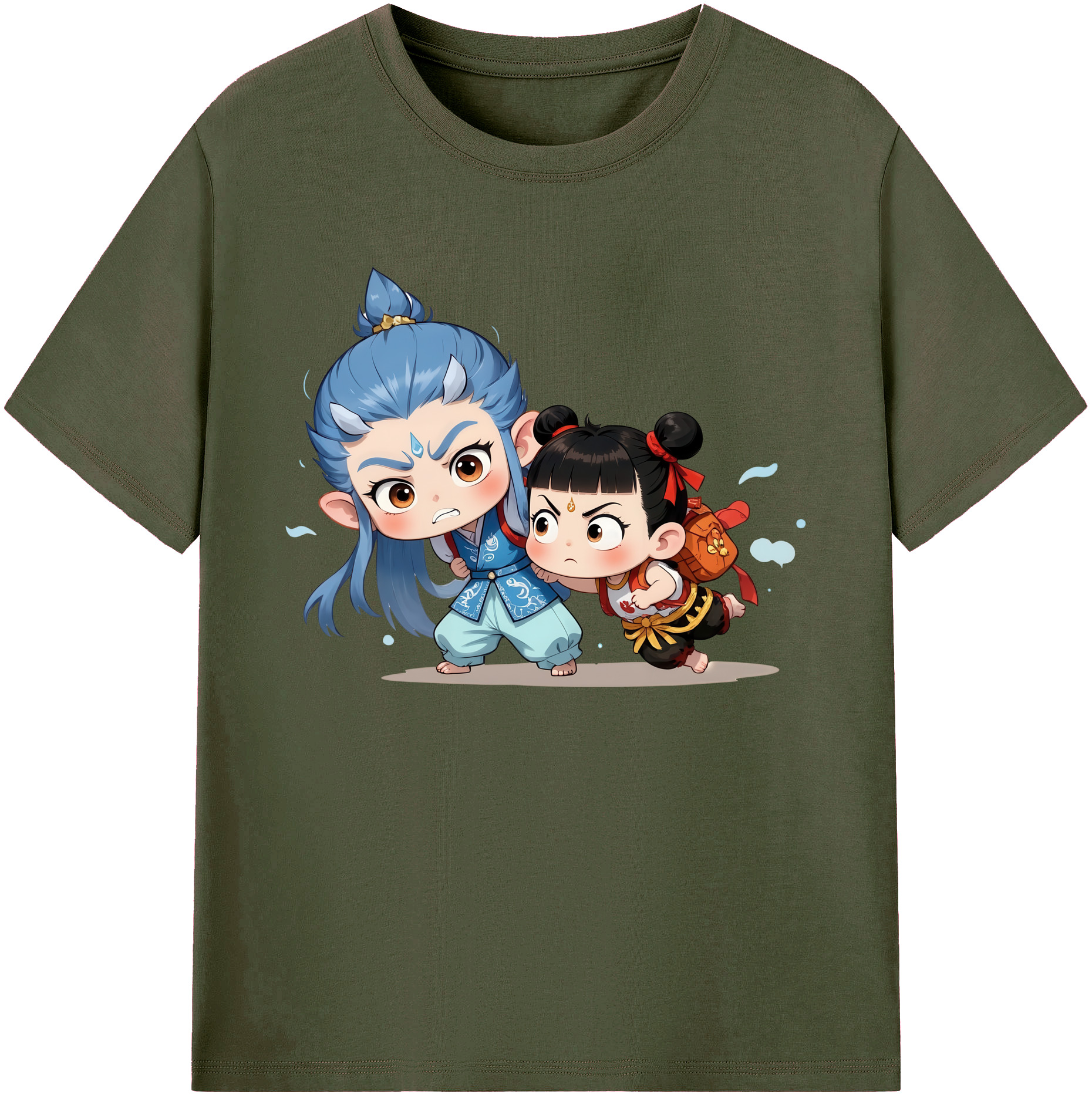 （画像用） Ne Zha 2 ナタ 魔童の大暴れ 綿100％ メンズ半袖Tシャツ｜肌触りやわらか＆通気性